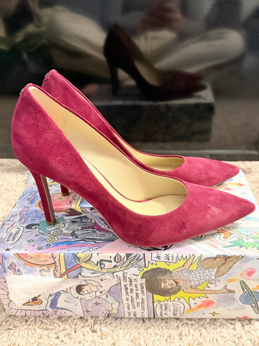 NWT Sam Edelman Hazel Suede Pointed-Toe Pumps